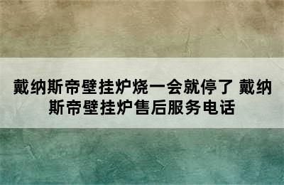 戴纳斯帝壁挂炉烧一会就停了 戴纳斯帝壁挂炉售后服务电话